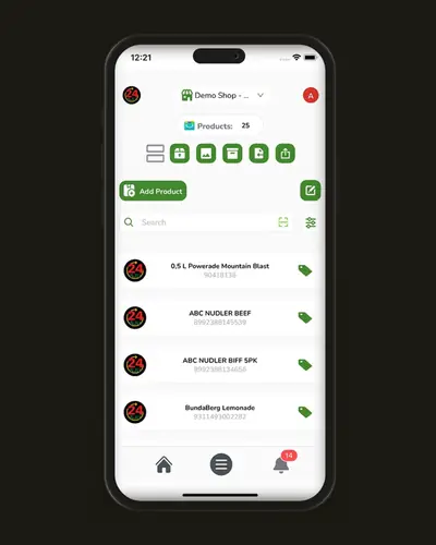 24SJU Operator App on a phone